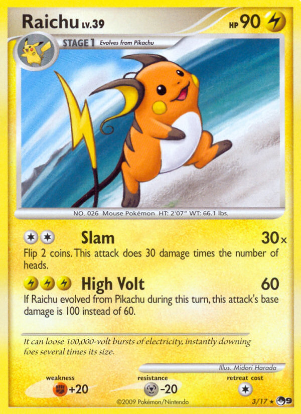 Raichu (3) [POP Series 9] Reverse Holofoil - Deck Out Gaming