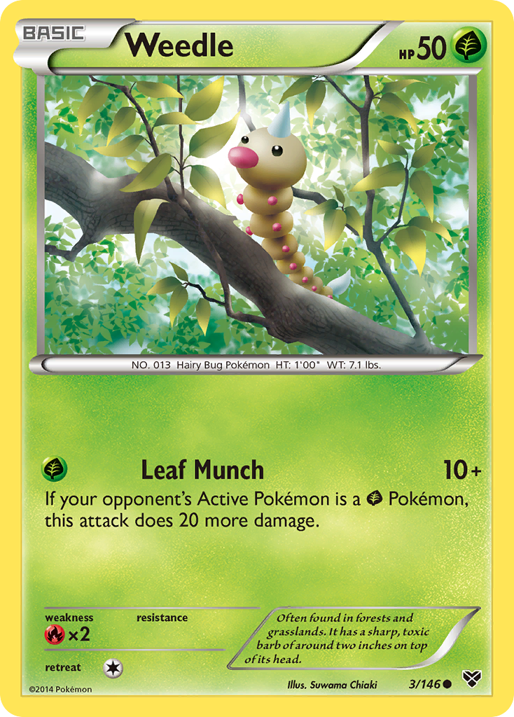 Weedle (3) [XY Base Set] Reverse Holofoil - Deck Out Gaming