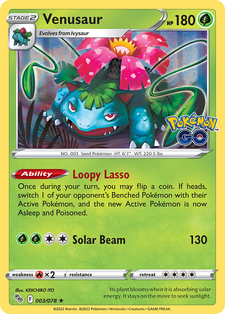 Venusaur (003/078) [Pokémon GO] Reverse Holofoil - Deck Out Gaming