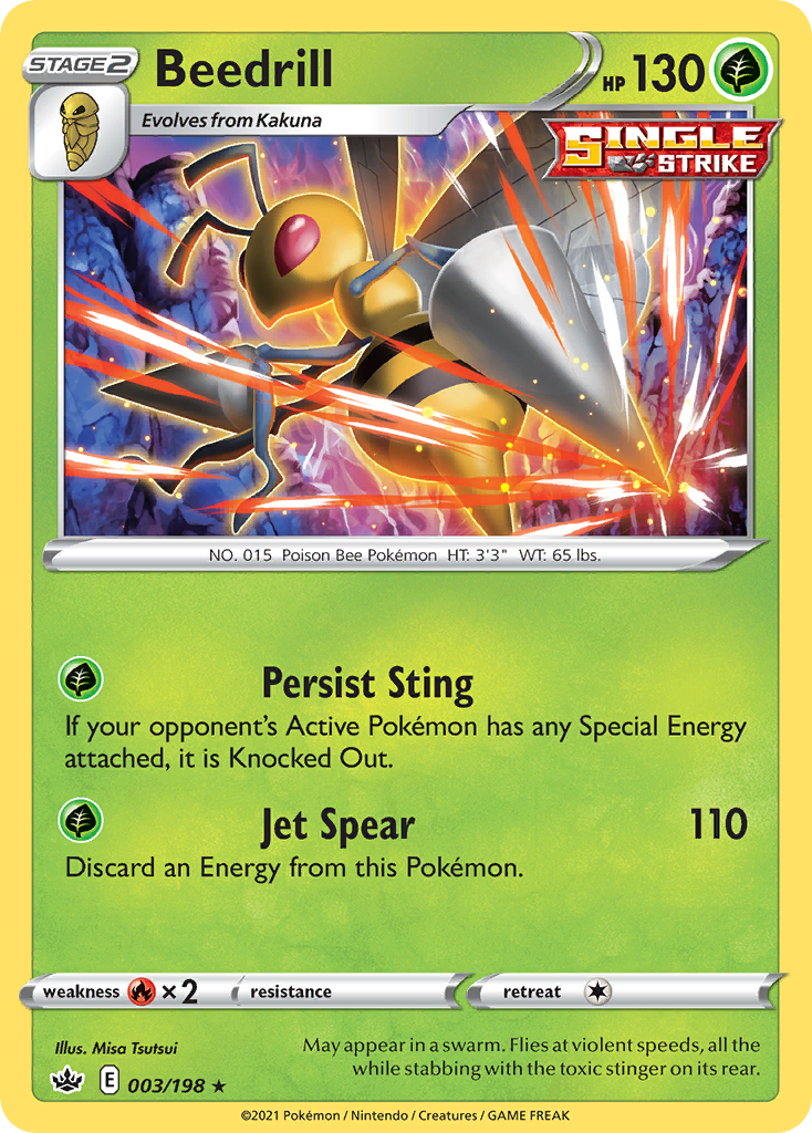 Beedrill (003/198) [Sword & Shield: Chilling Reign] Reverse Holofoil - Deck Out Gaming