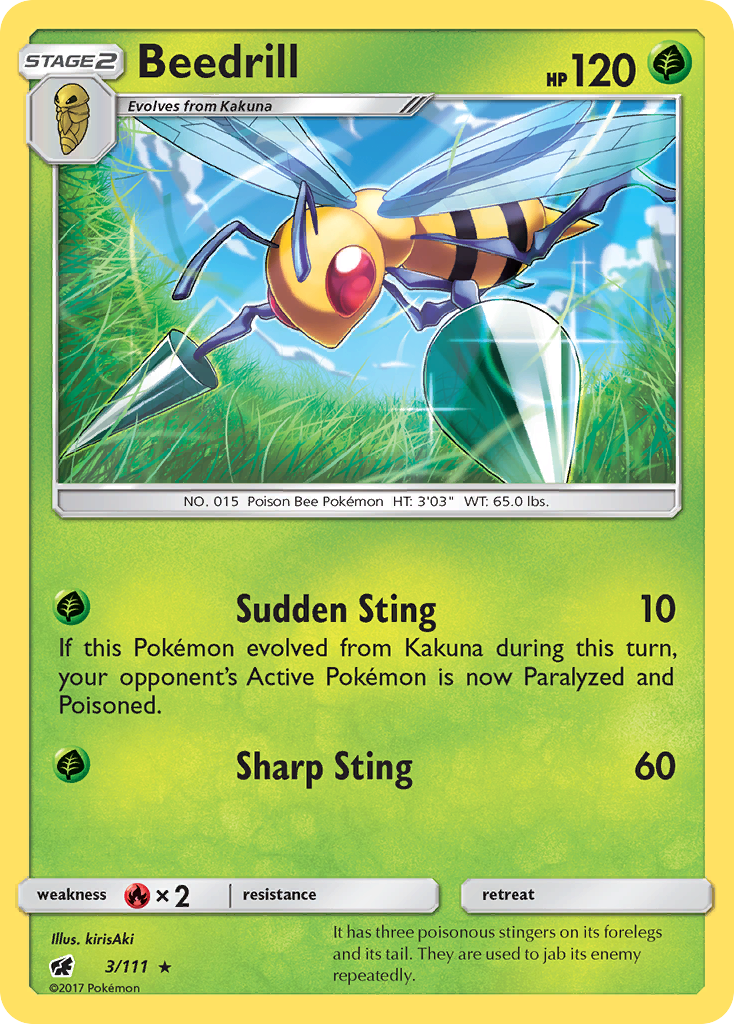 Beedrill (3) [SM - Crimson Invasion] - Deck Out Gaming