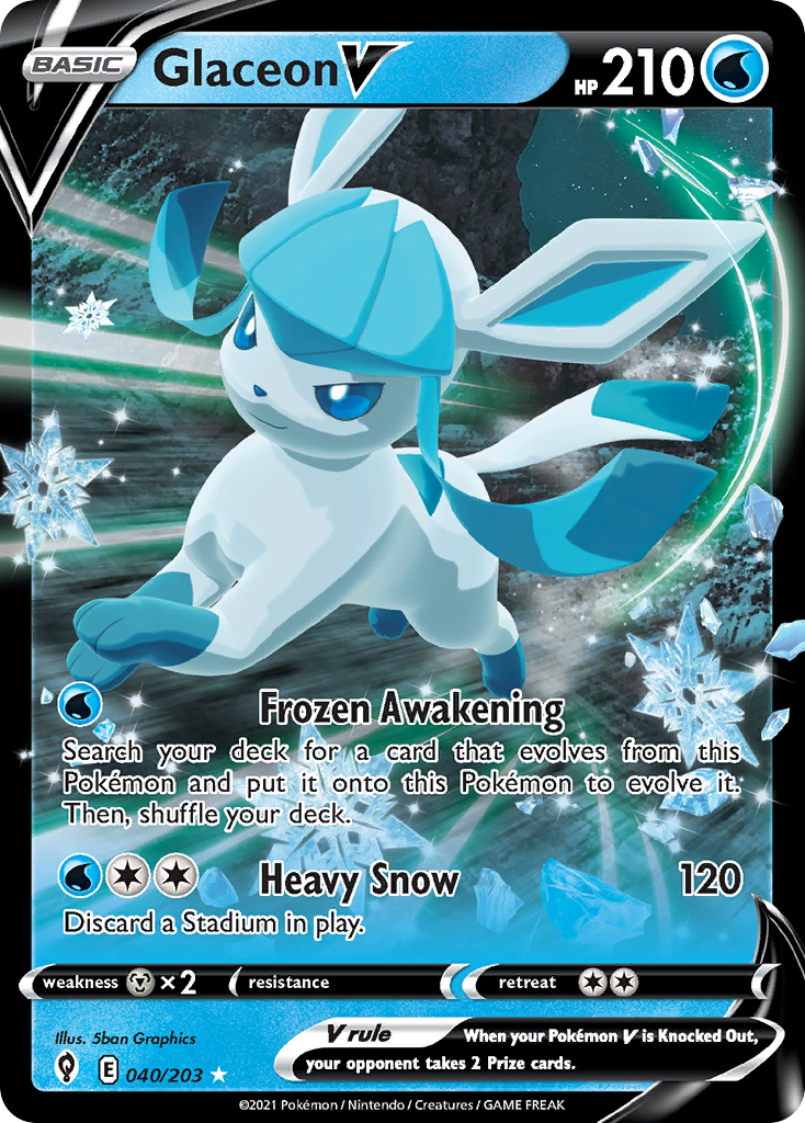 Glaceon V (040/203) [Sword & Shield: Evolving Skies] - Deck Out Gaming