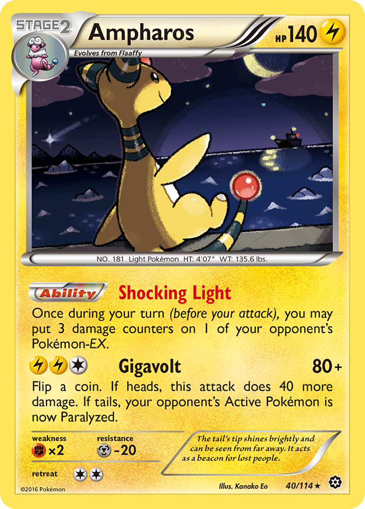 Ampharos (40) [XY - Steam Siege] Reverse Holofoil - Deck Out Gaming