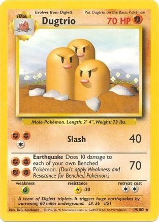 Dugtrio (19) [Base] - Deck Out Gaming