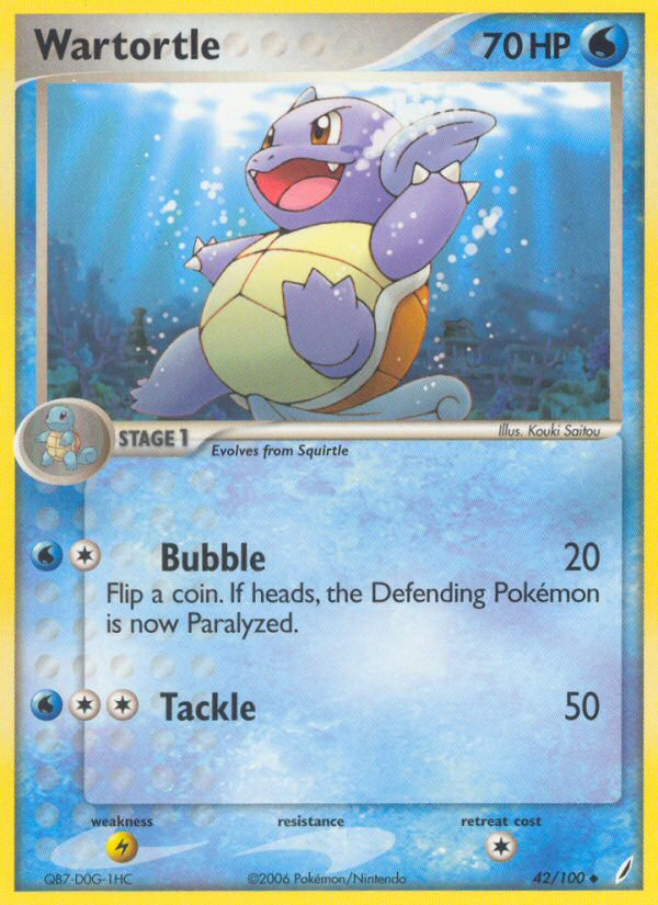 Wartortle (42/100) (Stamped) [EX: Crystal Guardians] - Deck Out Gaming