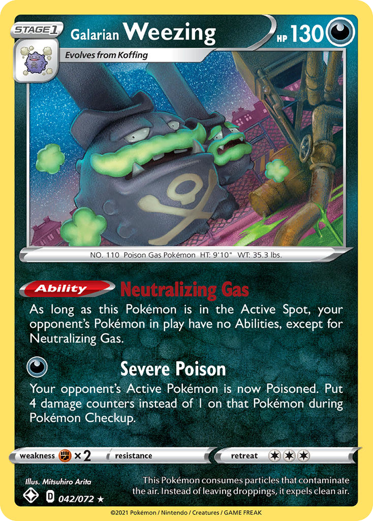 Galarian Weezing (042/072) [Sword & Shield: Shining Fates] Reverse Holofoil - Deck Out Gaming