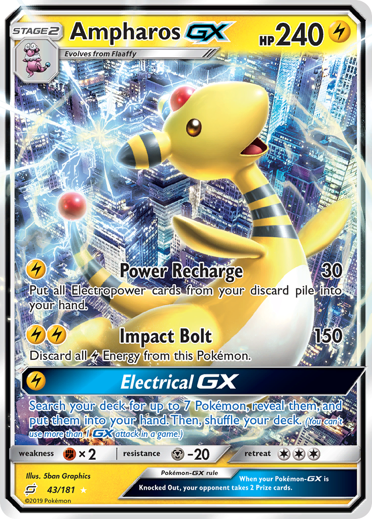 Ampharos GX (43/181) [Sun & Moon: Team Up] - Deck Out Gaming