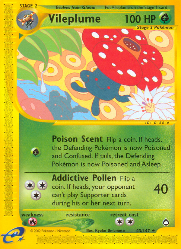 Vileplume (43) [Aquapolis] Reverse Holofoil - Deck Out Gaming