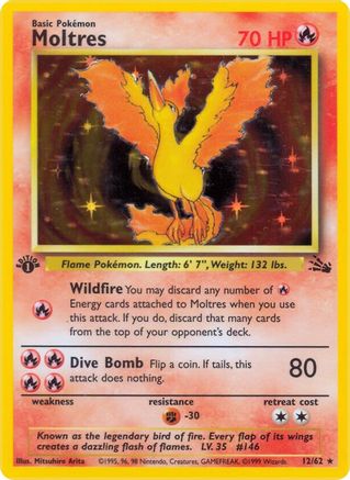 Moltres (12) [Fossil] Unlimited Holofoil