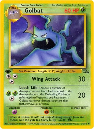 Golbat (34) [Fossil] 1st Edition - Deck Out Gaming