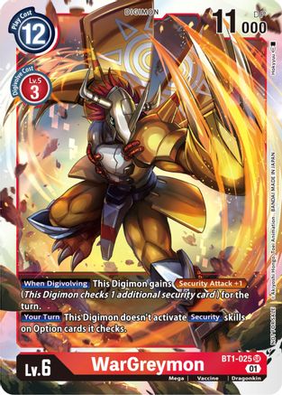 WarGreymon (ST-11 Special Entry Pack) (BT1-025) [Release Special Booster] Foil