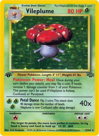 Vileplume (15) [Jungle] 1st Edition Holofoil - Deck Out Gaming