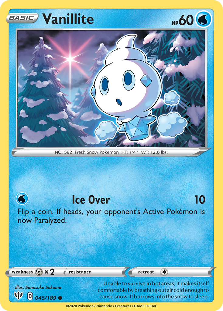 Vanillite (45/189) [SWSH03: Darkness Ablaze] Reverse Holofoil - Deck Out Gaming