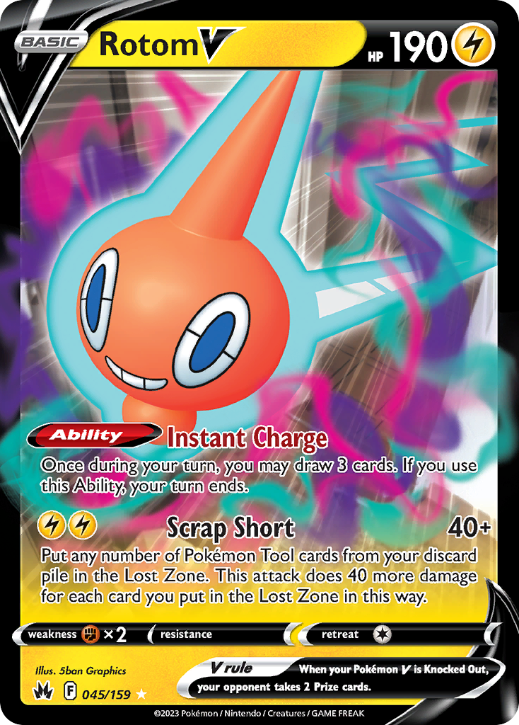 Rotom V (045/159) [Sword & Shield: Crown Zenith] - Deck Out Gaming