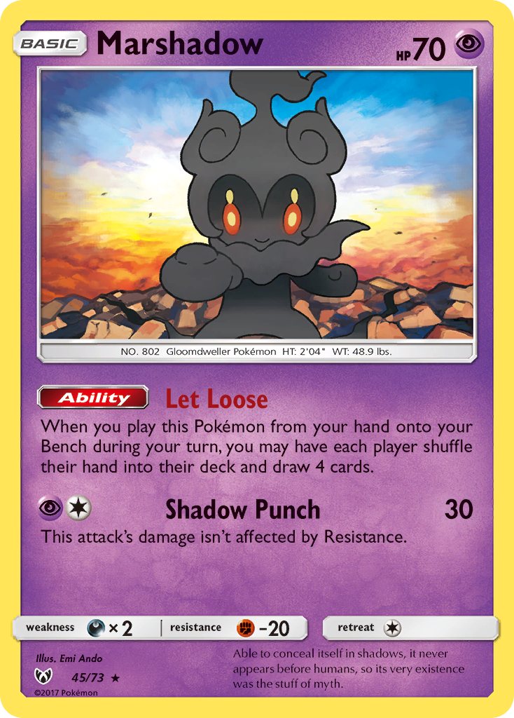Marshadow (45/73) [Sun & Moon: Shining Legends] Reverse Holofoil - Deck Out Gaming