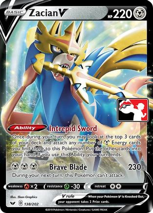 Zacian V (138) [Prize Pack Series Cards] Holofoil - Deck Out Gaming