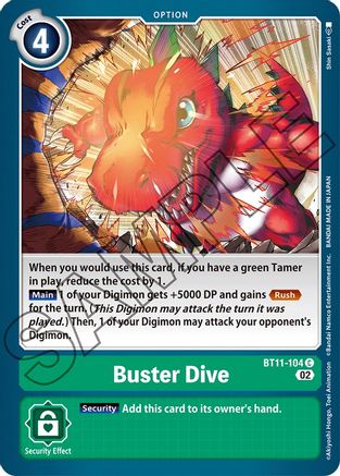 Buster Dive (BT11-104) [Dimensional Phase] Foil