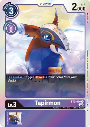 Tapirmon (Official Tournament Pack Vol.8) (BT2-070) [Release Special Booster] Foil