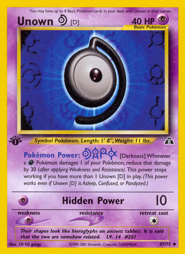 Unown [D] (47/75) [Neo Discovery 1st Edition] - Deck Out Gaming