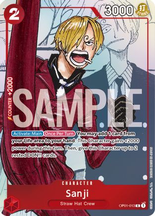 Sanji - OP01-013 (Alternate Art) (OP01-013) [One Piece Promotion Cards] Foil