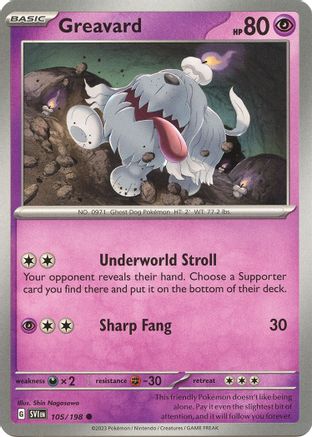 Greavard - 105/198 [SV01: Scarlet & Violet Base Set] Reverse Holofoil - Deck Out Gaming