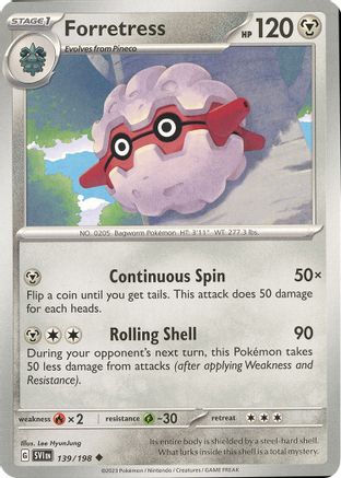 Forretress - 139/198 [SV01: Scarlet & Violet Base Set] Reverse Holofoil - Deck Out Gaming