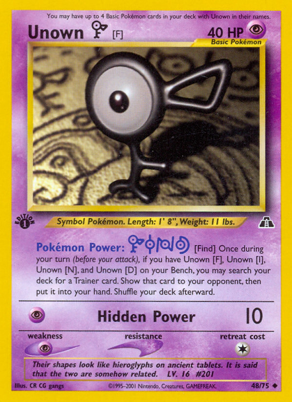 Unown [F] (48/75) [Neo Discovery 1st Edition] - Deck Out Gaming