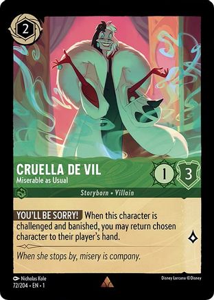 Cruella de Vil - Miserable as Usual (72/204) [The First Chapter] Cold Foil - Deck Out Gaming