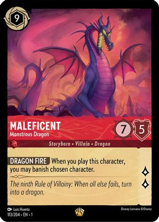 Maleficent - Monstrous Dragon (113/204) [The First Chapter] Cold Foil - Deck Out Gaming