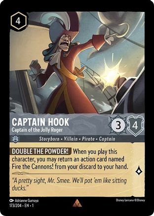 Captain Hook - Captain of the Jolly Roger (173/204) [The First Chapter] Cold Foil - Deck Out Gaming