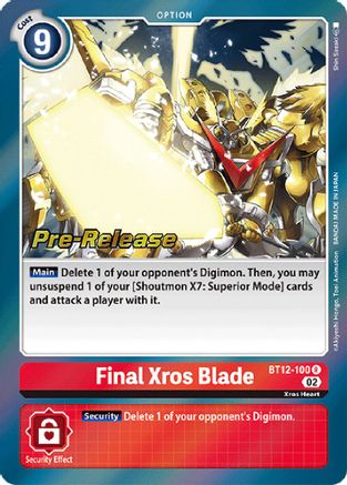 Final Xros Blade (BT12-100) [Across Time Pre-Release Cards]