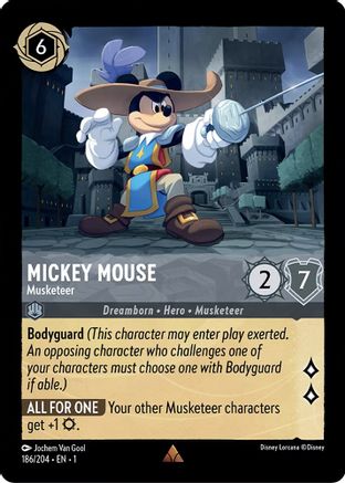 Mickey Mouse - Musketeer (186/204) [The First Chapter] Cold Foil - Deck Out Gaming