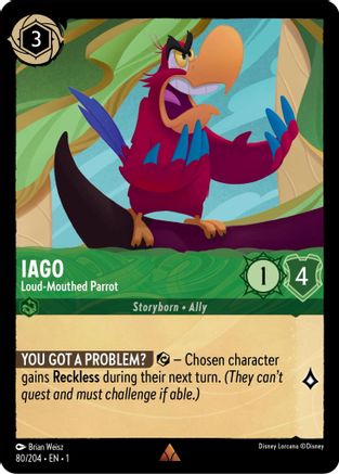 Iago - Loud-Mouthed Parrot (80/204) [The First Chapter] Cold Foil - Deck Out Gaming