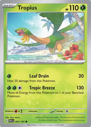 Tropius - 007/193 (7) [SV02: Paldea Evolved] Reverse Holofoil - Deck Out Gaming