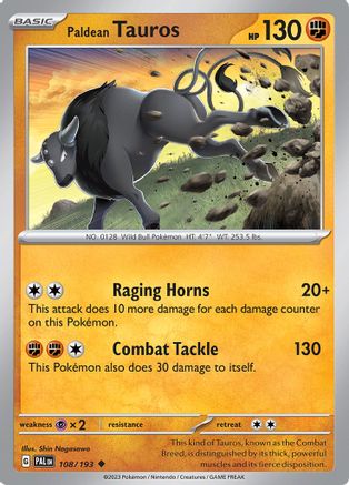 Paldean Tauros - 108/193 (108) [SV02: Paldea Evolved] Reverse Holofoil