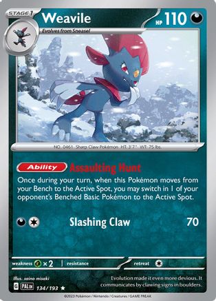 Weavile (134) [SV02: Paldea Evolved] Reverse Holofoil - Deck Out Gaming