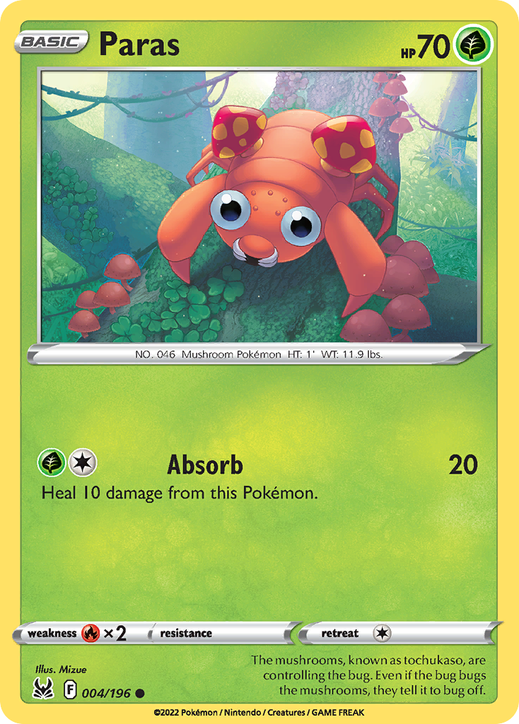 Paras (004/196) [Sword & Shield: Lost Origin] Reverse Holofoil - Deck Out Gaming