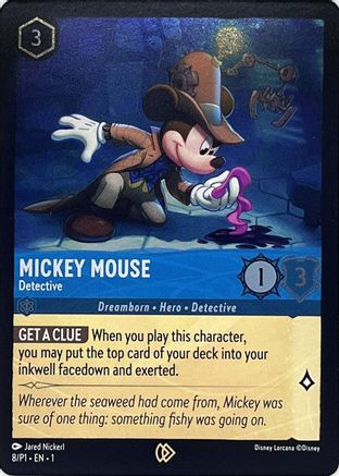 Mickey Mouse - Detective (8) [Disney Lorcana Promo Cards] Cold Foil - Deck Out Gaming