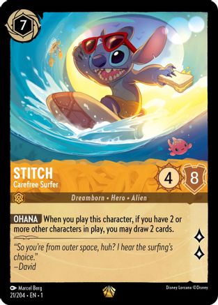 Stitch - Carefree Surfer (21/204) [The First Chapter] - Deck Out Gaming