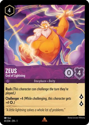 Zeus - God of Lightning (61/204) [The First Chapter] Cold Foil - Deck Out Gaming