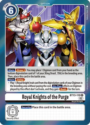 Royal Knights of the Purge (BT13-110) [Versus Royal Knights] Foil