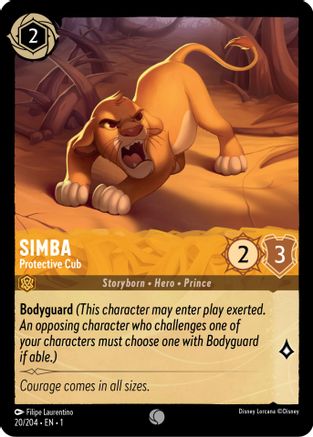 Simba - Protective Cub (20/204) [The First Chapter] Cold Foil - Deck Out Gaming