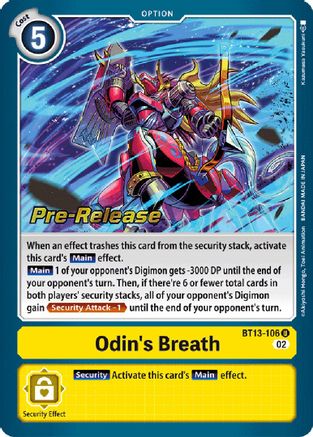 Odin's Breath (BT13-106) [Versus Royal Knight Booster Pre-Release Cards] Foil