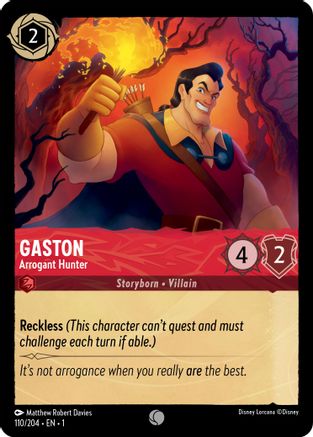 Gaston - Arrogant Hunter (110/204) [The First Chapter] Cold Foil - Deck Out Gaming