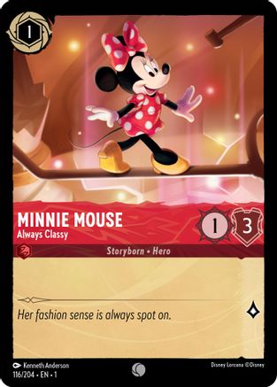 Minnie Mouse - Always Classy (116/204) [The First Chapter] Cold Foil - Deck Out Gaming