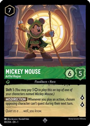 Mickey Mouse - Artful Rogue (88/204) [The First Chapter] Cold Foil - Deck Out Gaming