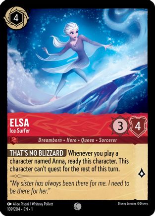 Elsa - Ice Surfer (109/204) [The First Chapter] Cold Foil - Deck Out Gaming