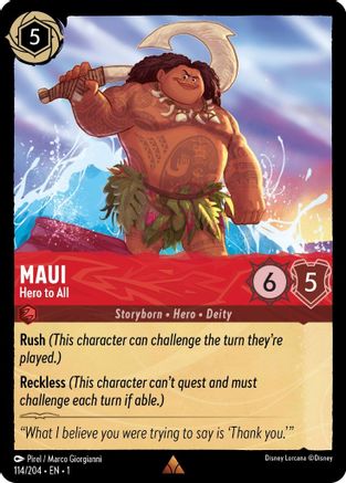 Maui - Hero to All (114/204) [The First Chapter] Cold Foil - Deck Out Gaming