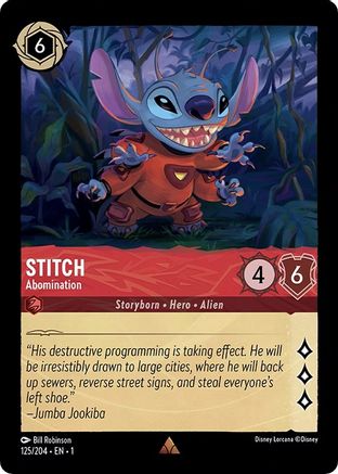 Stitch - Abomination (125/204) [The First Chapter] Cold Foil - Deck Out Gaming