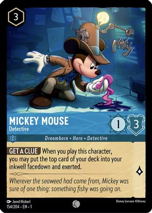 Mickey Mouse - Detective (154/204) [The First Chapter] Cold Foil - Deck Out Gaming